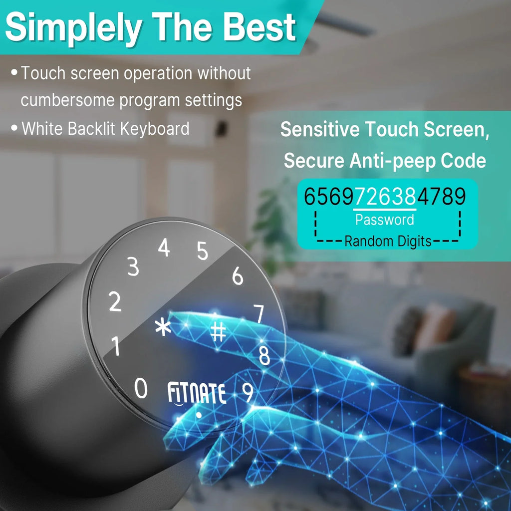 App Electronic Digital Password Control Door Knob Code Lock Keypad Smart