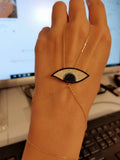 Hand Eye Gold Zirconia Silver Sterling Ra Charm Bracelet Evil Chain 925 Lucky