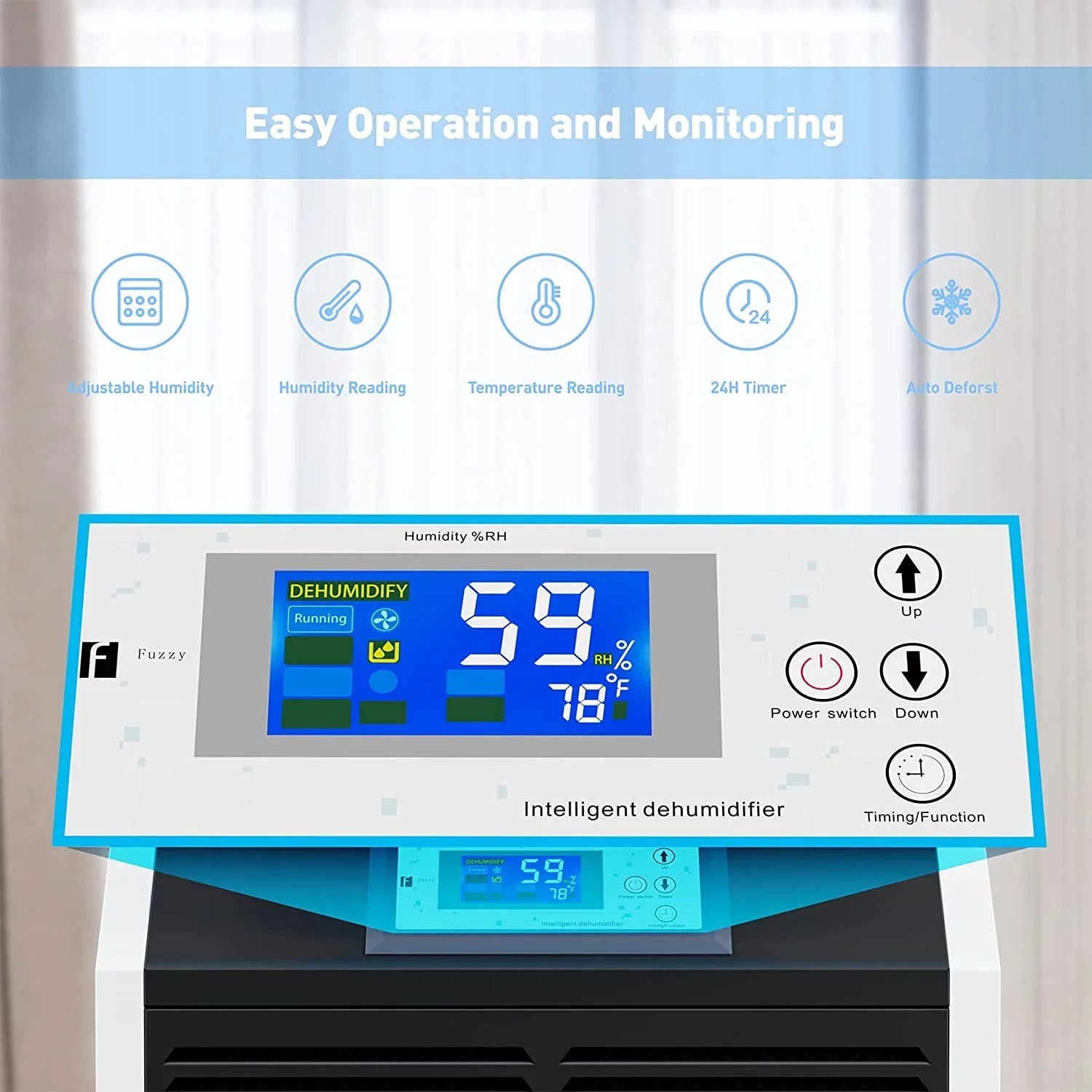 with 8000 Industrial up Ft, Removal Kesnos Dehumidifier Area 232 Drain Commercial for Moisture Dehumidifier Large Hose Pint in Basements to for Sq.
