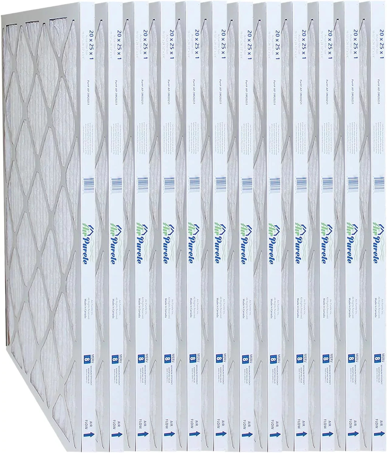 3/4â?| High MERV 8 Filters Pack | Capacity 19-1/2â?x Furnace of | |Actual Size: 12 AP-3M20251 24-1/2â?x Size: 20x25x1 Nominal AirPurete