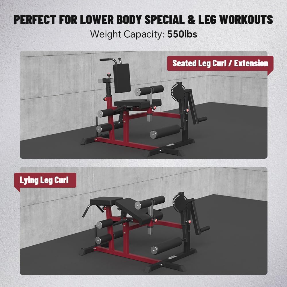 Leg Loaded Leg in Body Lower Gym Home Machine Machine, Extension Seated/Horizontal/Lying Specialty Leg Thigh Exercise Extension for and Curl and Bench Rotary Plate Leg Adjustable for Curl,