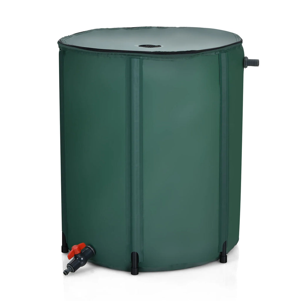 Water Gallon Collector Tank Barrel Collapsible Spigot Filter 53 W/ Rain