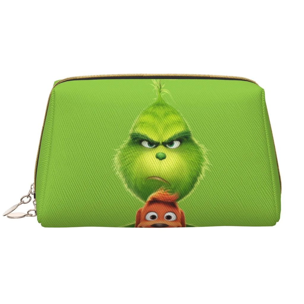 Portable Purse Organizer Toiletry Bag Bag Storage Makeup Pouch Animated Leather Travel Cosmetic Gift Grinch