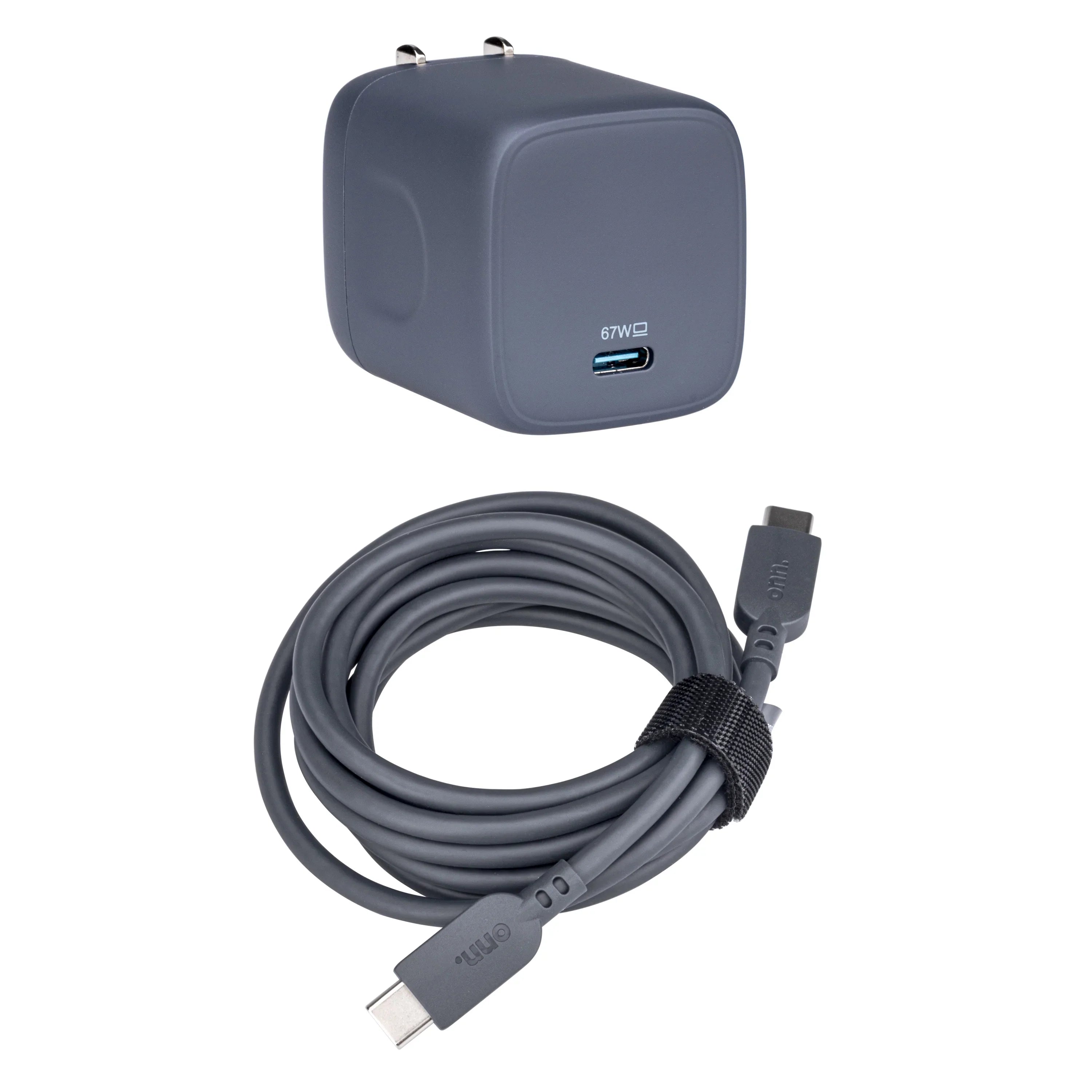 USB-C 1 onn. 67W Charger Compatible Apple,Dell,HP,Asus,Acer,Lenovo,Grey GAN for with Laptop Port,