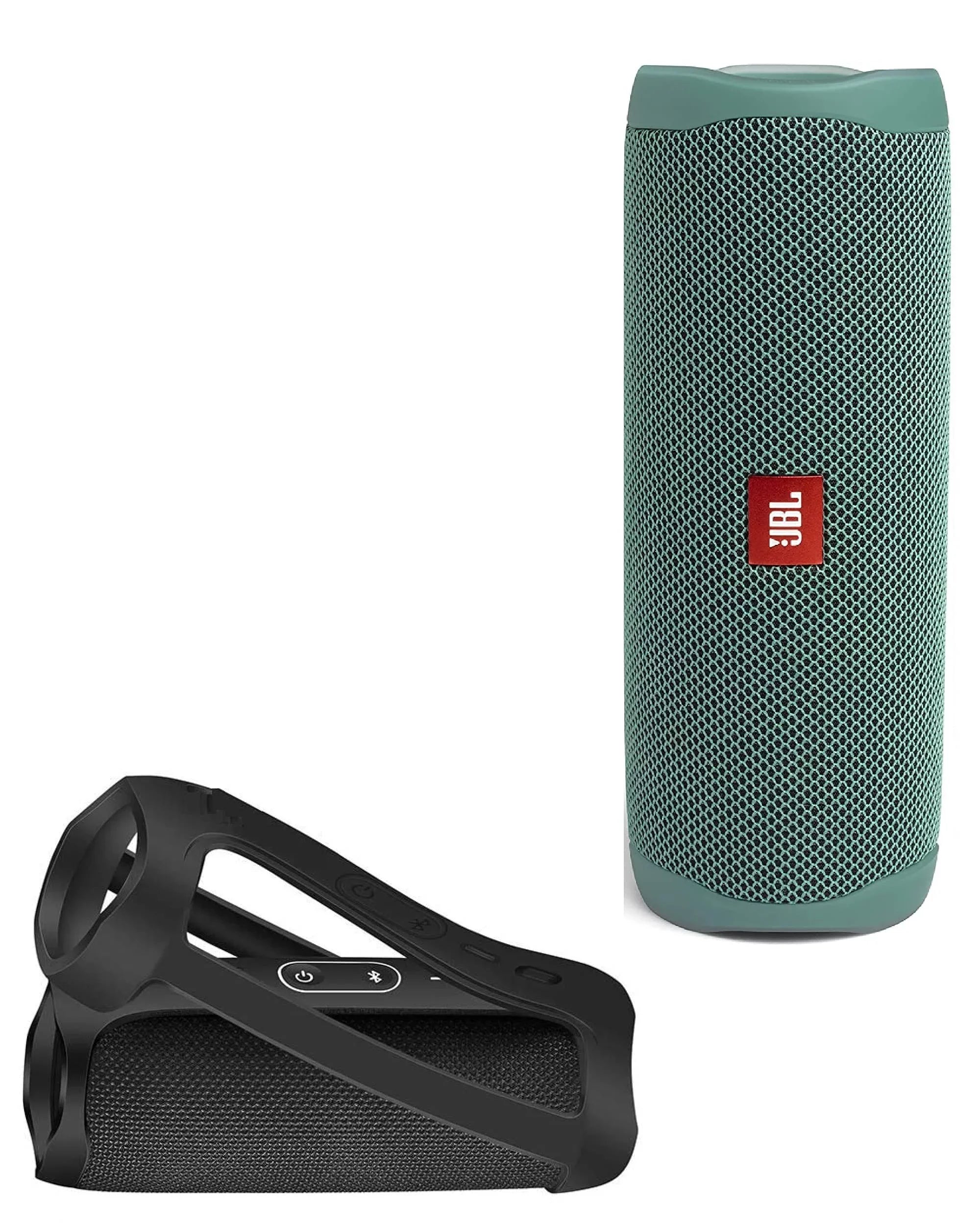 Speaker Waterproof with (EcoGreen) Sleeve Flip Wireless 5 Bluetooth JBL Silicone Carrying Protective Bundle Portable
