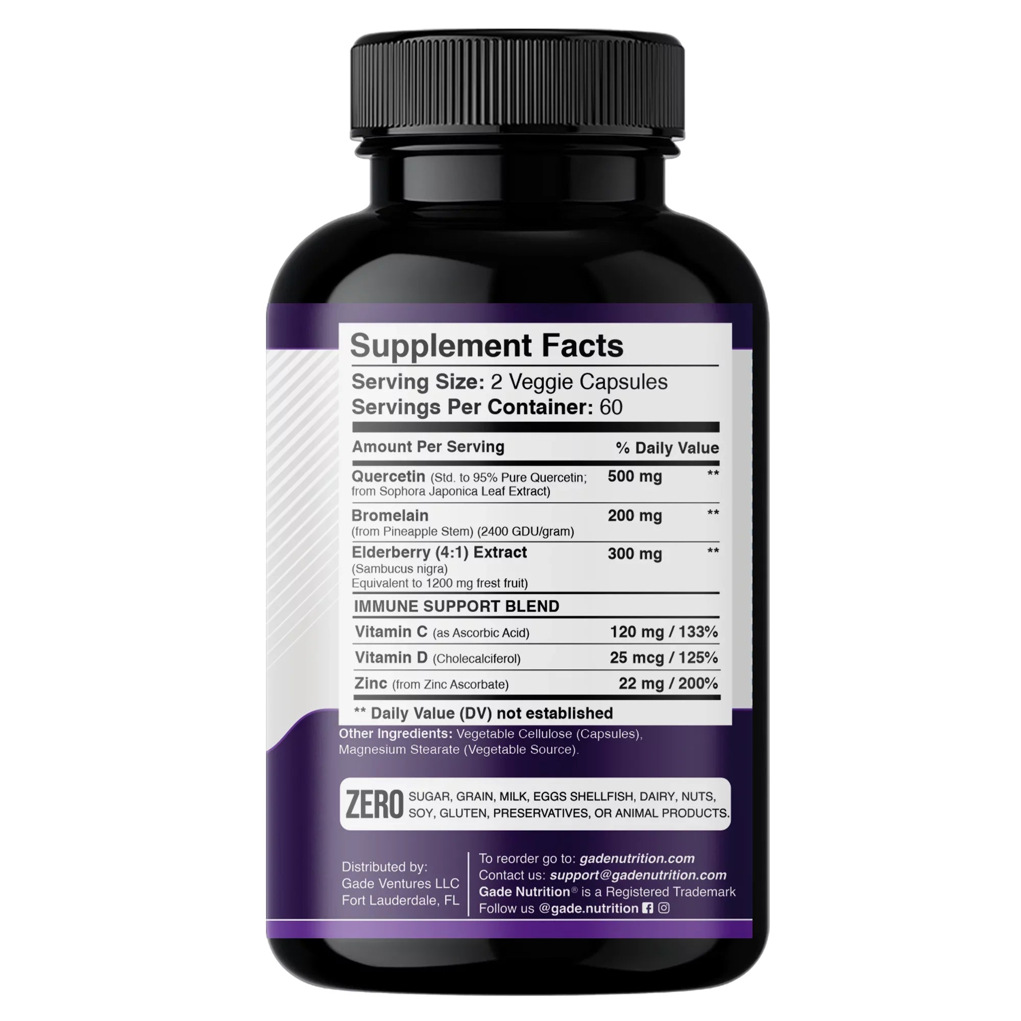 1 Vitamin - - USA Bromelain with Daily - and D3 - - Gluten-Free 6 with Quercetin Zinc 4 - Supply Immune 500mg Quercetin - Quercetin Quercetin - Zinc Support, in C Months Non-GMO, Elderberry Vitamin