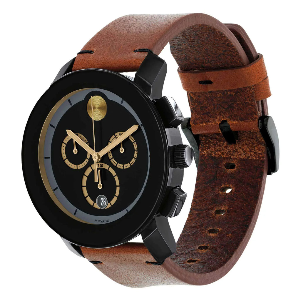 3600540 Men's Black Movado - Watch Bold Dial
