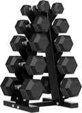Dumbbells Set 150 with Dumbbell and Rubber Hex Pound Rack Coated