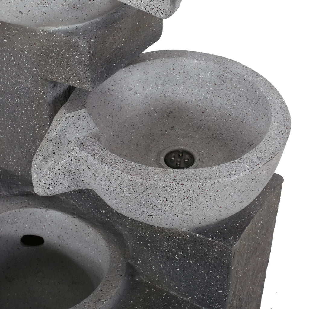 Modern Colquitt Outdoor Tier 3 Multi-Gray Fountain,