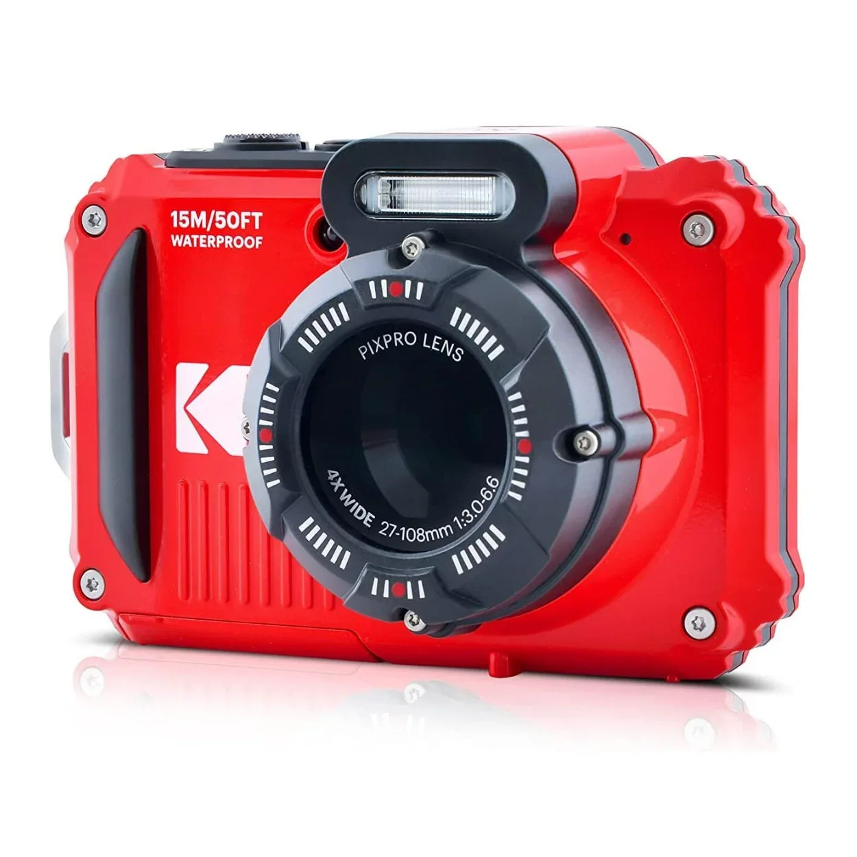 Kodak 2.7-Inch Shockproof Waterproof Pixpro 4x Bundle 16MP (Red) Camera LCD WPZ2