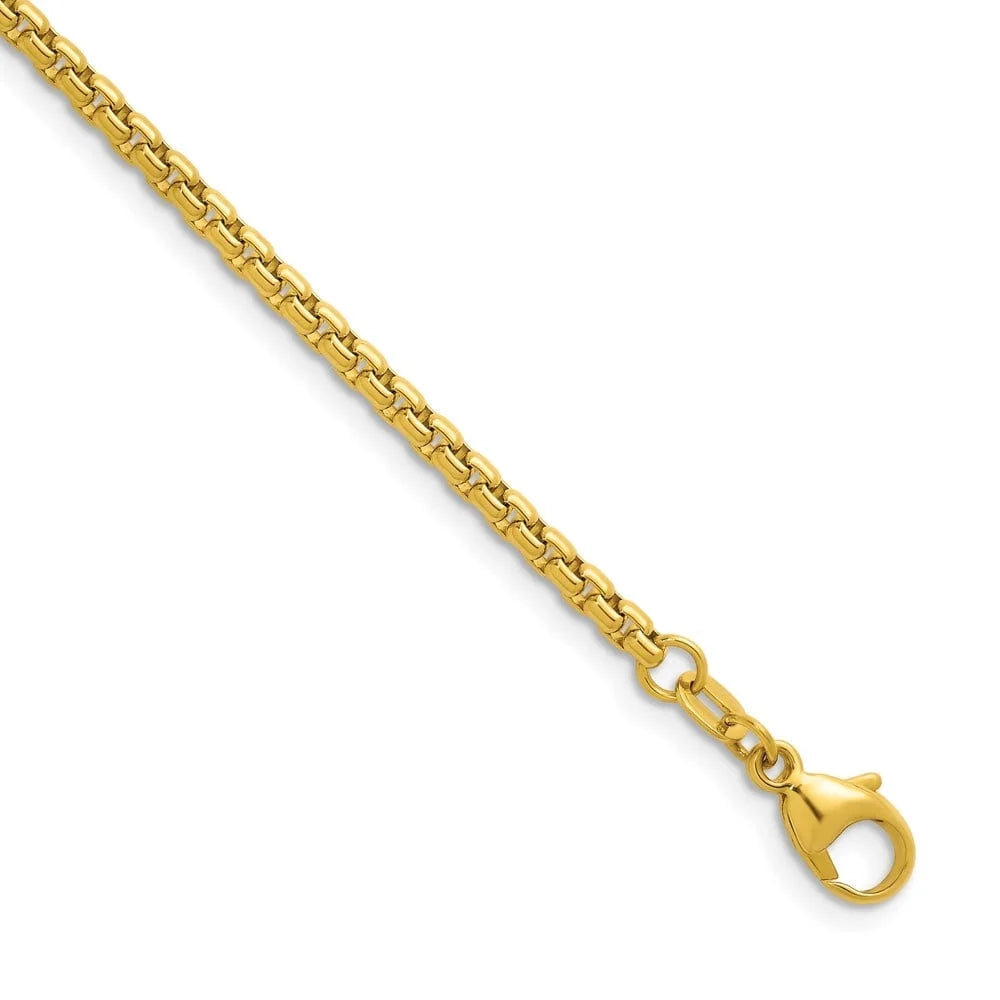 Chain Auriga Fine 14K 7.5 Gold Inch Round Bracelet Solid 2.7mm Yellow Box Women for Polished Jewelry