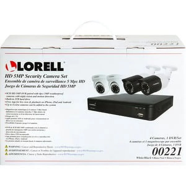 Recorder, Weatherproof Video Digital Security Camera Megapixel System Lorell 5