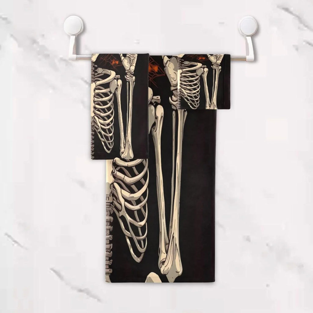 Bathroom Towel Washcloth Pool Bathroom Skeleton Absorbent Decorative for Washcloth Gift Towel Soft Set Towel Towels Hand Halloween Bath Swimming Coolnut 3-Piece Beach Gym Hotel