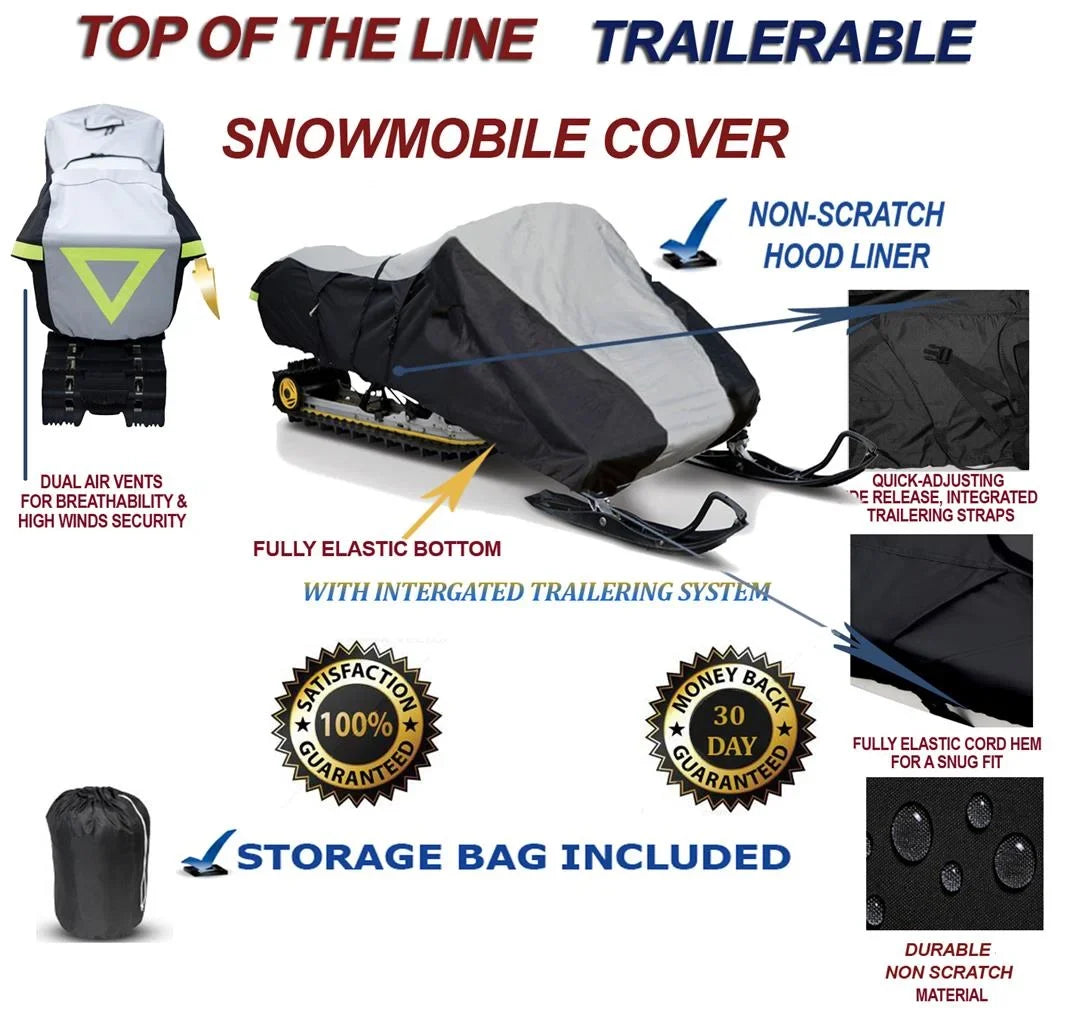 Cat Snowmobile Sleds. M1000 2007-2009 Arctic for 153 Cover Storage Travel Slush and Model Mud Protection Year and Compatible 600D