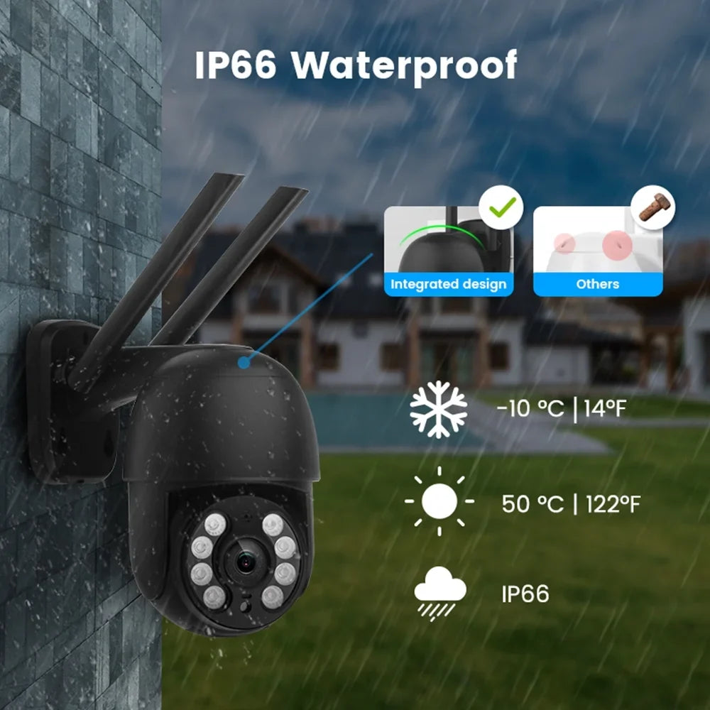 with Motion for Camera Full Cameras Pan/Tilt Wifi Vision, Outdoor, Wireless Security Color Night 2.4G Surveillance and Multi-Platform Audio, 4MP LISUEYNE 2-Way Siren, Detection