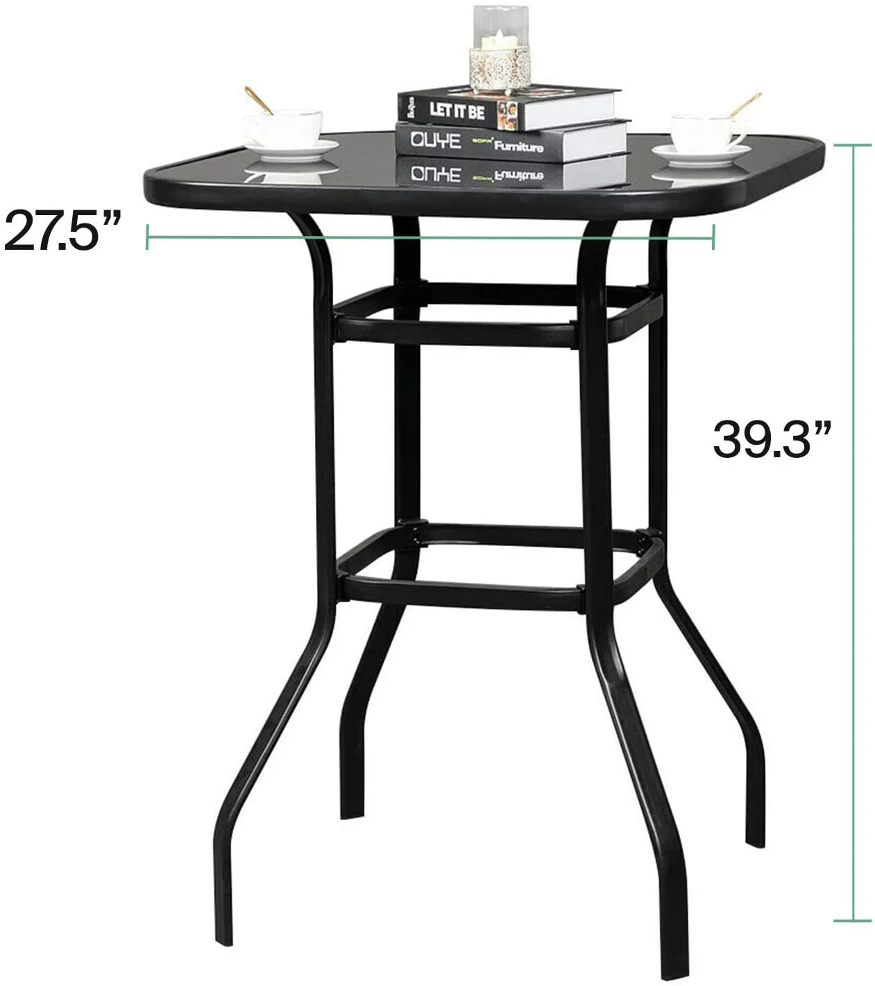 Marlowe Glass Aesthetically Metal Designed Solid Multi Finish Table With Bar Purpose