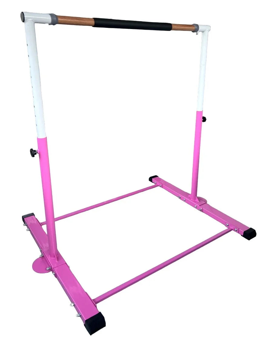 Horizontal Bar Gymnasts Bar and 3 Kids Children/Adults, Bar, Gymnastics Home for to Junior Heavy Duty FT for PINK Height Kip Adjustable Gymnastic Folding, Bar Training Exercise 5 Gym Jungle Expandable