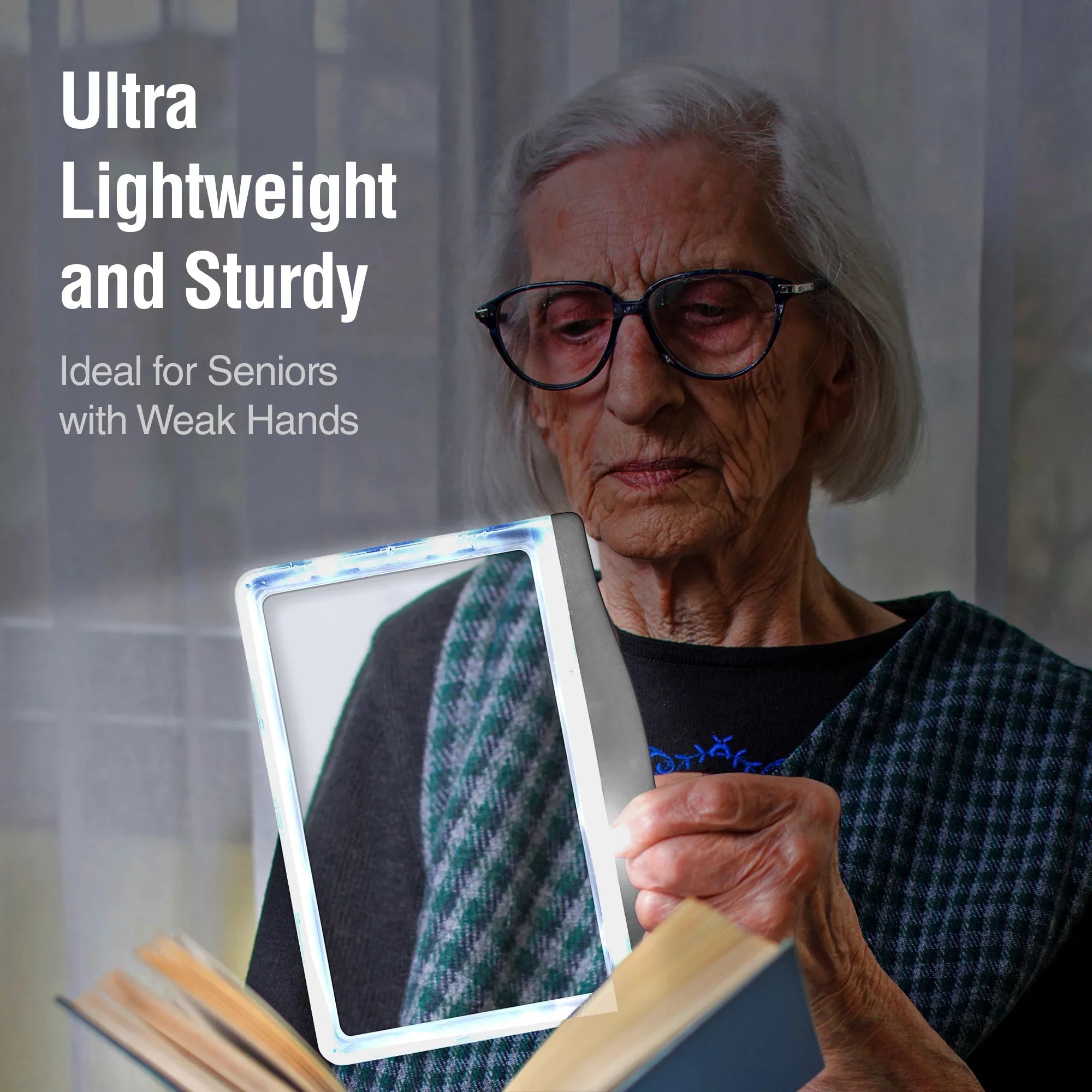 Aging Print, Eye Anti-Glare Lens Reading 5X for Small Vision Eyes, to LED Magnifier Page & Seniors Strain-Perfect Large Reduce & MagniPros Low for