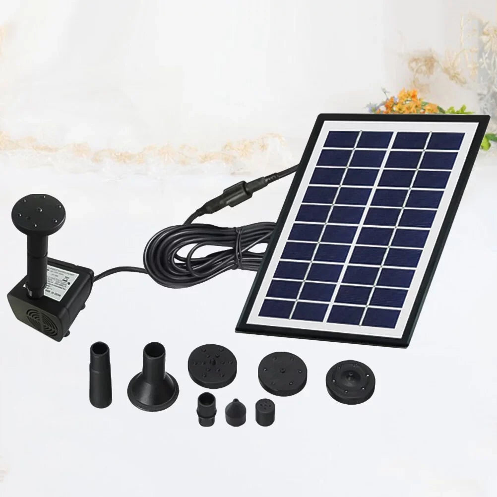 Pond Aerobic 2W Pool Pond for Pond Outdoor Garden 1 Floating Set Fountain Gongxipen Water Fish Solar (Black) Landscape Miniature Pool Garden Fountain Fountain Fountain