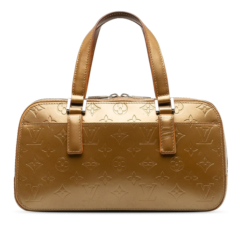 Monogram Louis Unisex Calf Brown Mat (Good) HandleBag Authenticated Top Vuitton Leather Handbag Pre-Owned Shelton