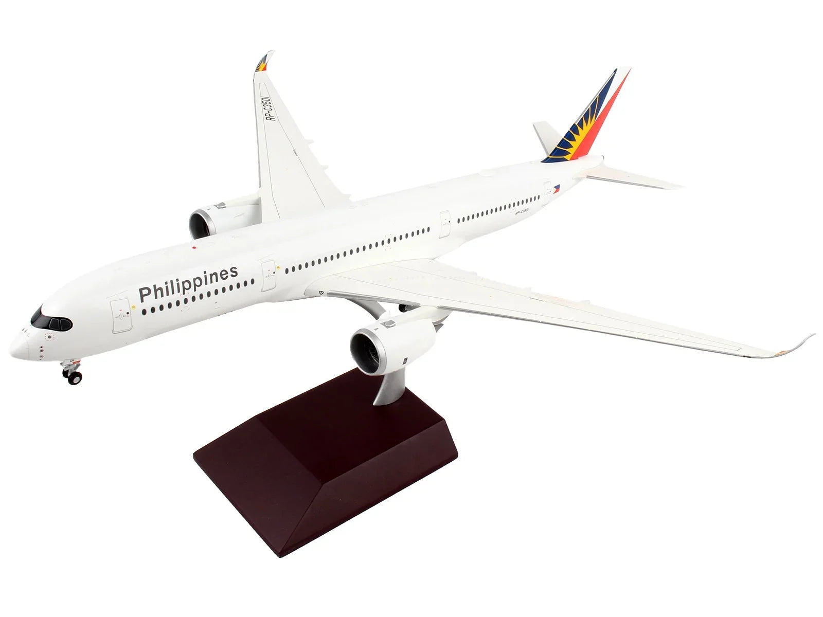 Diecast 200" Tail Model with Commercial White Aircraft Airplane by Series A350-900 Airbus 1/200 GeminiJets "Gemini Graphics