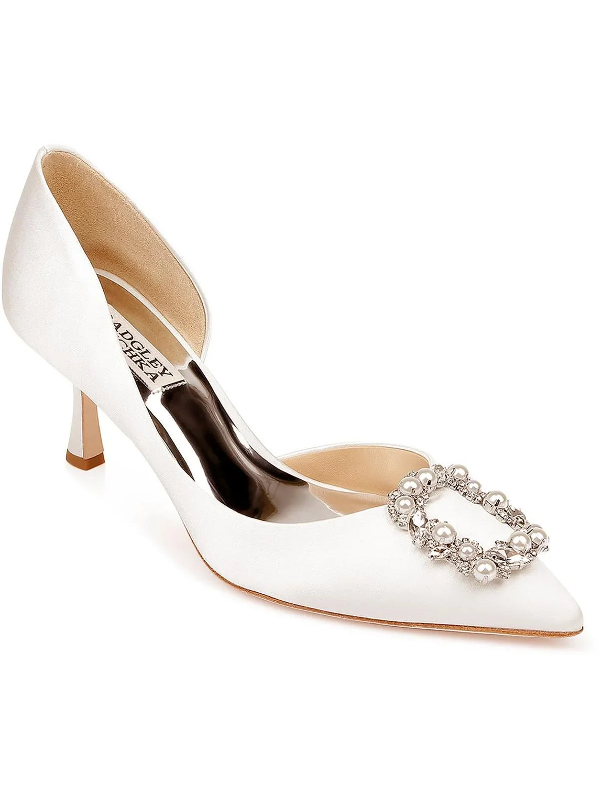 Mischka Badgley Embellished Satin Fabia Womens Pumps