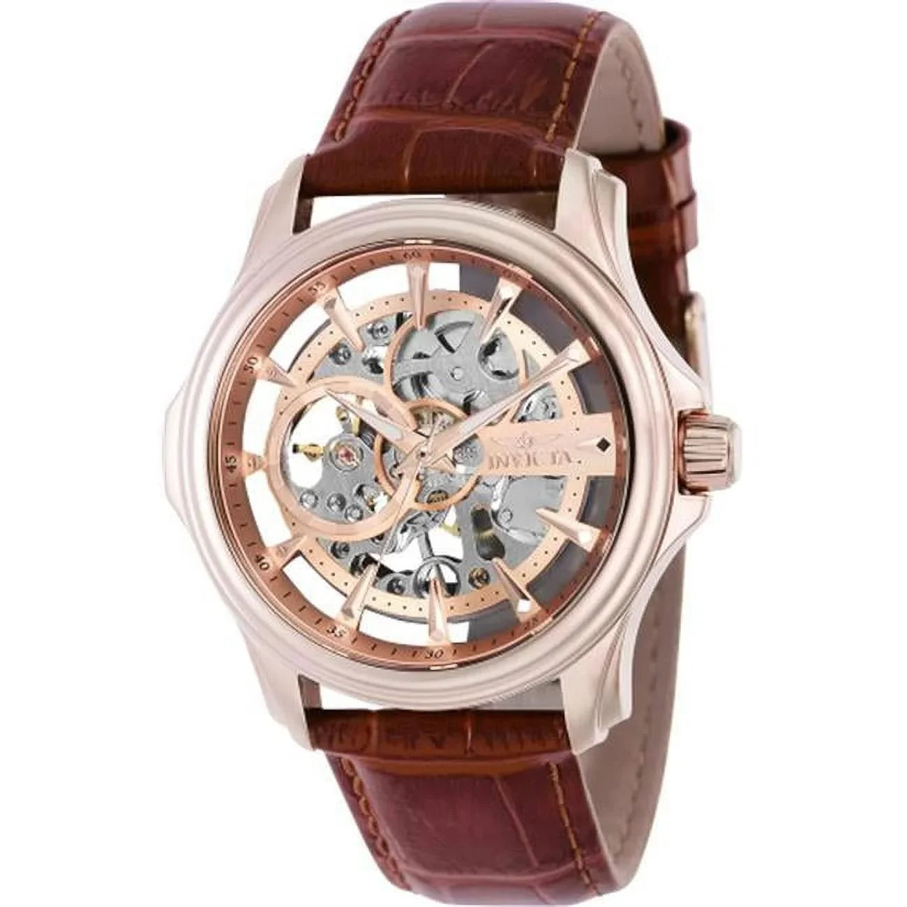 Dial 3 Mechanical Rose Hand Men Gold Watch Invicta 37950 Vintage