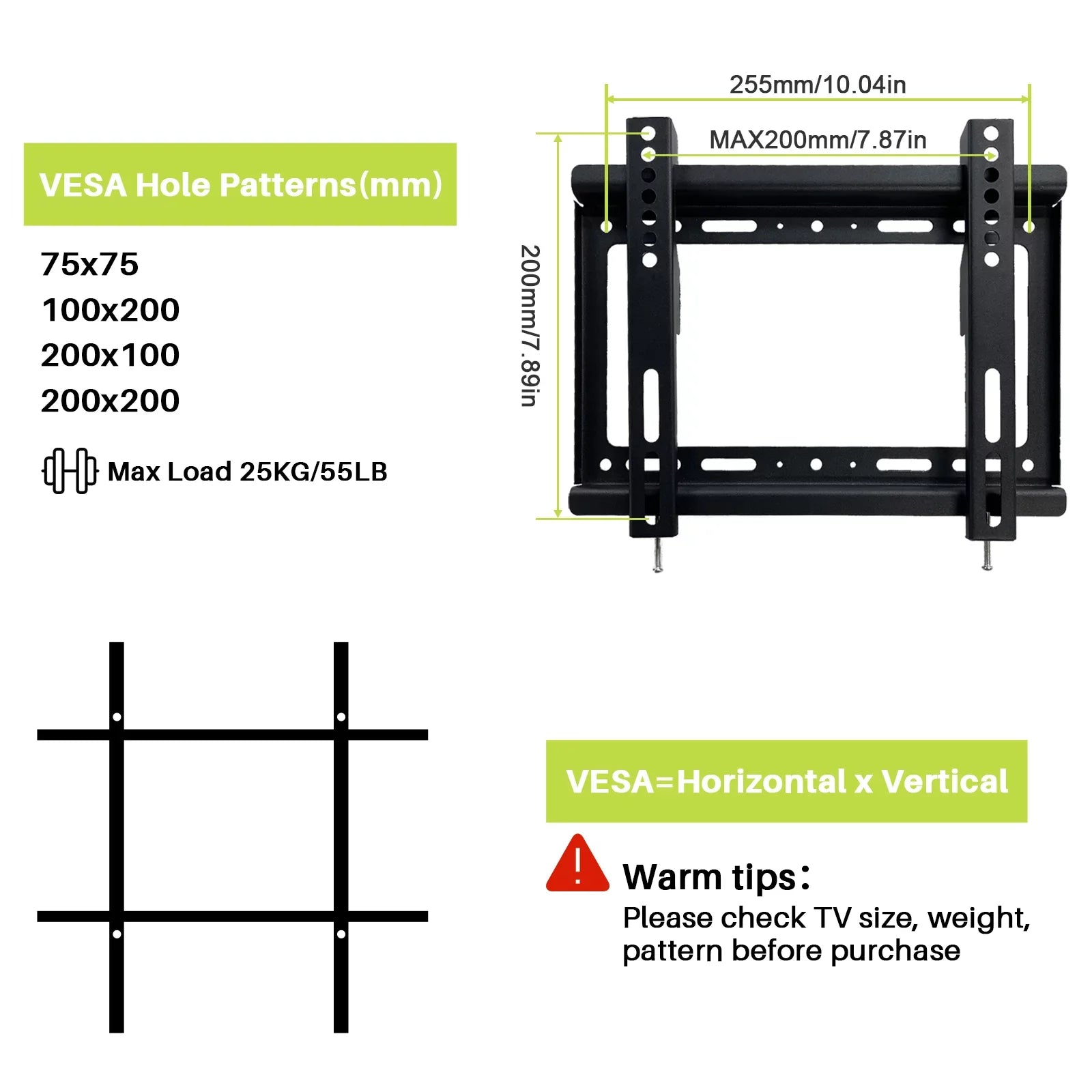 Most Sylvox Max TV OLED 14-42 for Mount 200x200mm up lbs Wall LED 75x75mm RV Inch LCD TV Flat VESA Screen Mount, TV, to 55