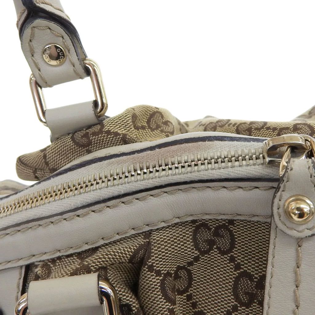 506631 canvas bag 223974 tote GG beige Pre-Owned Gucci handbag (Good) leather GUCCI