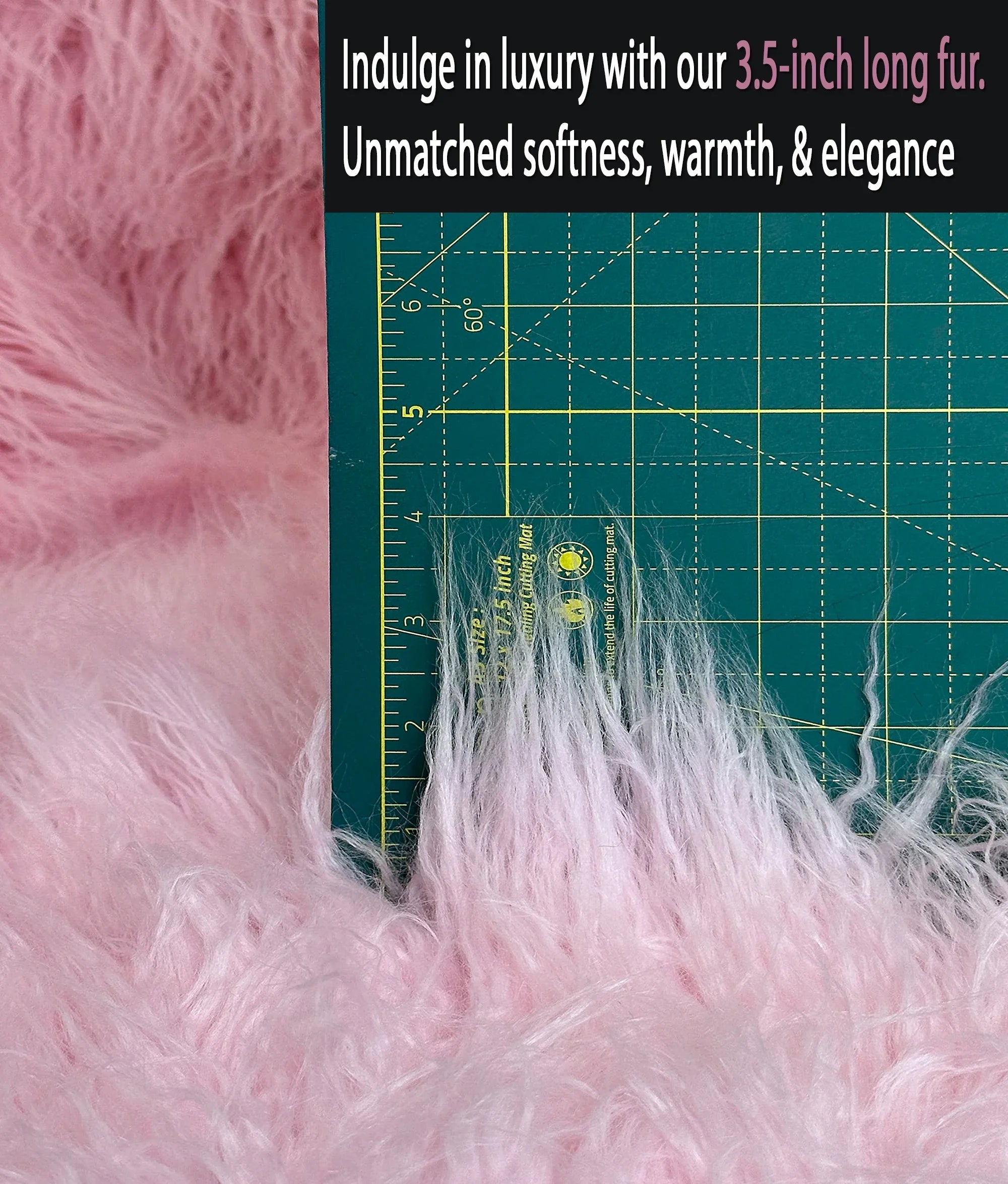 LONG 3.5" Japanese CURLY (Pink) Fire / Fake Sold Cosplay Yard Wide Faux by Craft, 58" Pile Yak Sewing Yard 2.3oz FUR Continuous Per Yarn Retardant