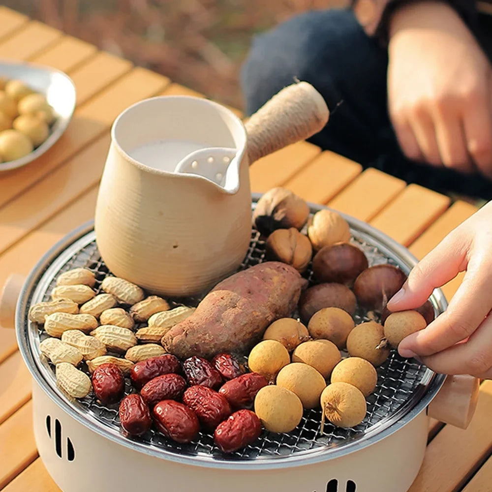 Dcenta Charcoal Barbecue Grill Cooking for Portable Camping Ideal Stove BBQ