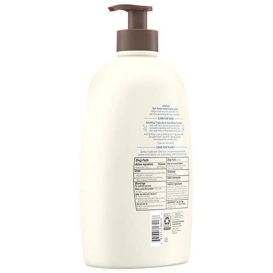 Moisturizing Relief Aveeno oz 33.0 fl for Very 2 Skin Lotion Skin Fragrance-Free Dry Pack of