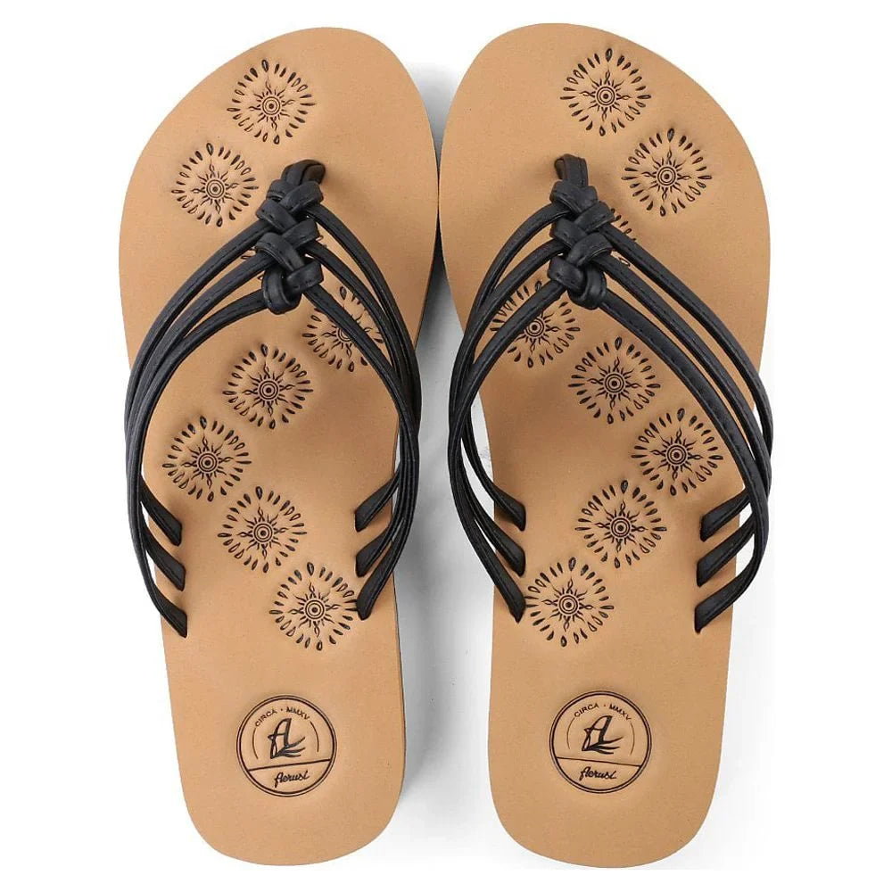 Walking Outdoor Life Casual Indoor or Flop AERUSI Flip Sandals (Black) Livi Women's