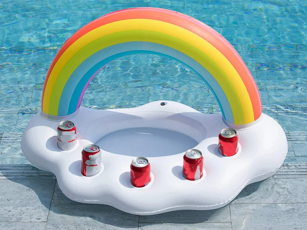 Bar Float Serving Pool Beverage Floating Cloud Drink Capacity Fruit Party Rainbow Salad Holder Large Drink Pool Float, lnflatable Cooler