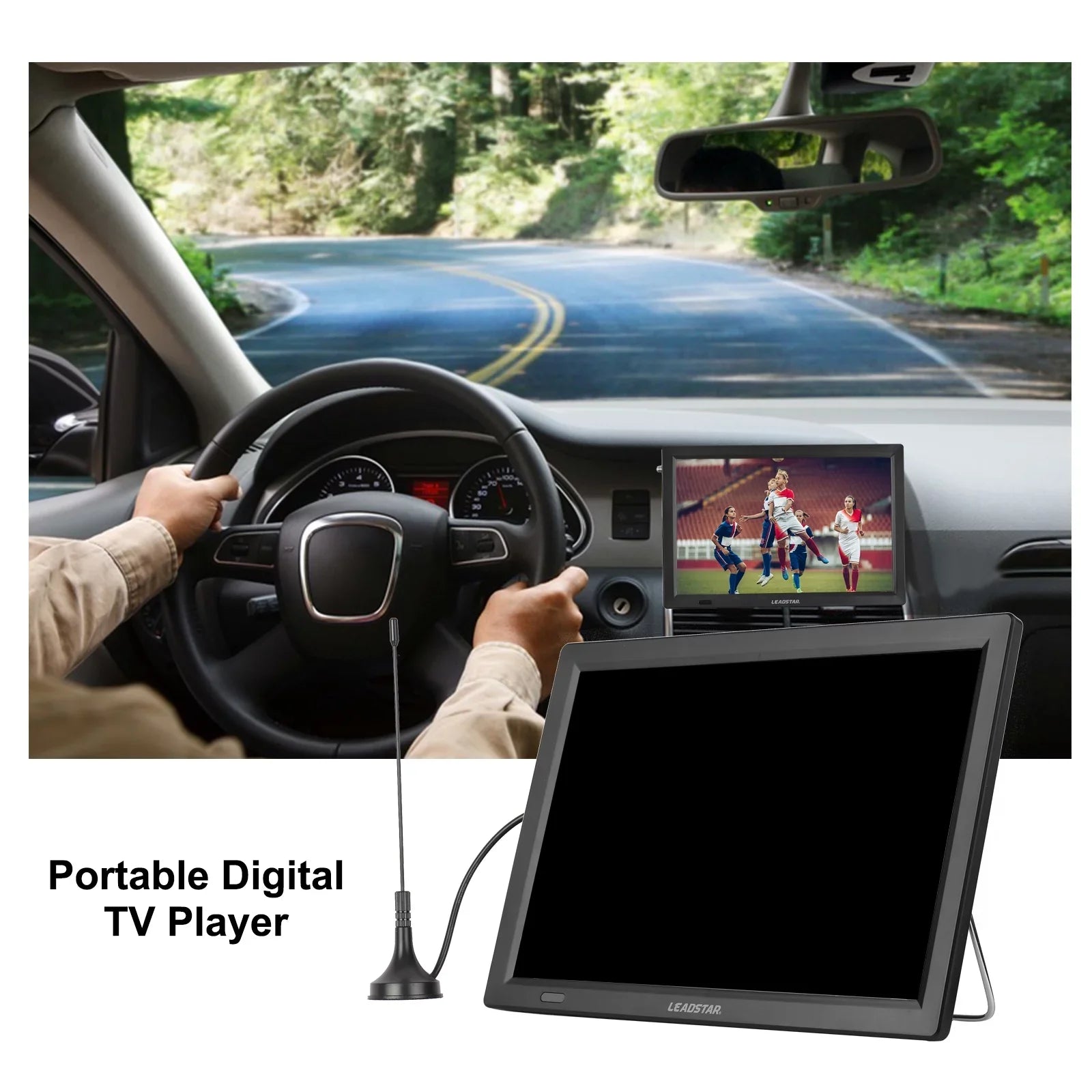Television LEADSTAR Digital with Portable Card Player D14 TV 14-inch ATSC Playback Car Disk U Remote Control Player TV