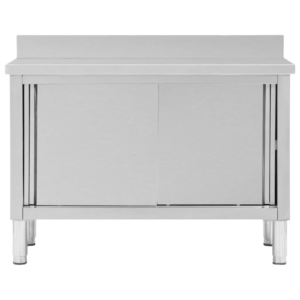 Doors with Work Sliding 47.2"x19.7"x37.4" Table Steel Stainless