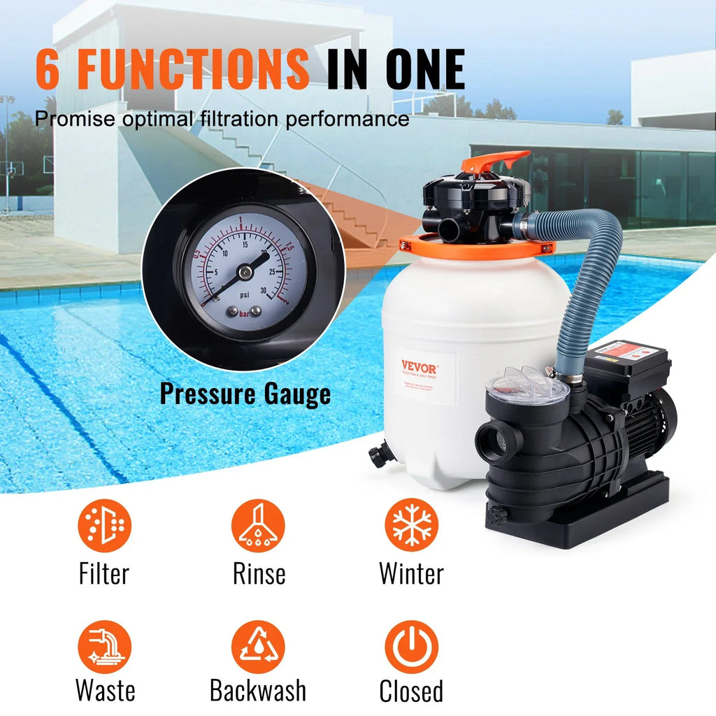 Pump, HP, Swimming System & Filters Combo GPH Sand Pumps 3000 Pool Filter 1/2 12-Inch