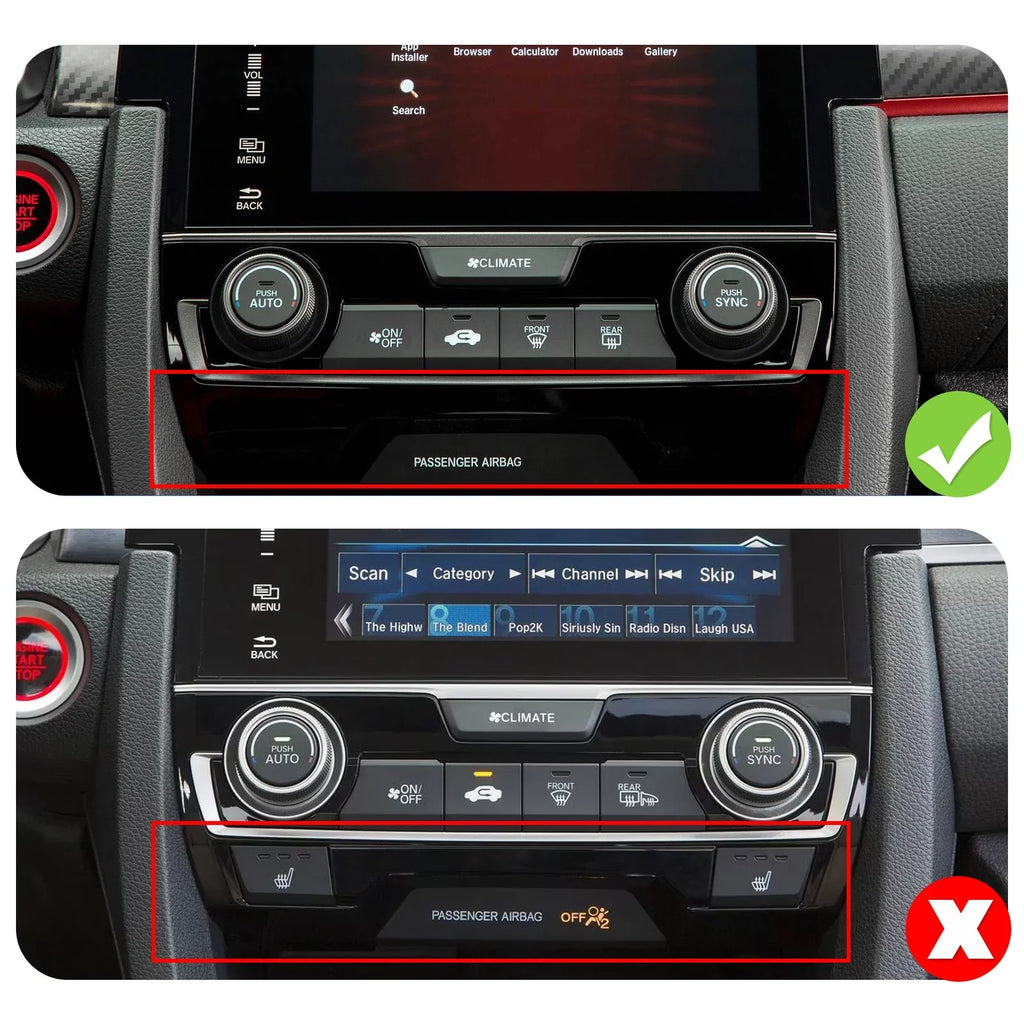 10 Android Radio Car Wheel Inch Din 2016-2020 Honda Touchscreen Built-in Backup Wireless 9 Civic Camera Double Carplay/Android with Auto/GPS/Bluetooth/FM/AUX-in/Steering Stereo Control for 2+32G