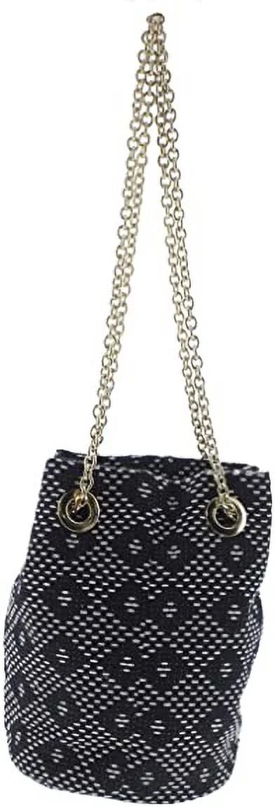 Bucket INC Pattern Small Cheebee Womens Chain Handbag Navy