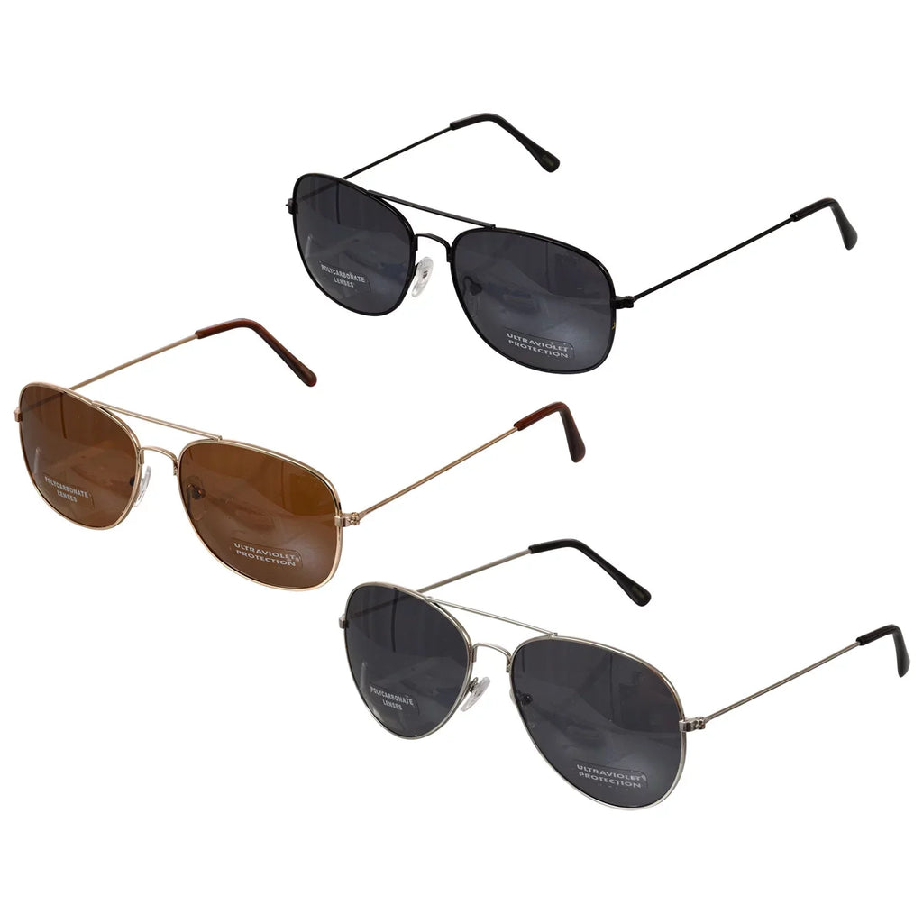 6 Bulk Sunglasses Sunglasses Aviator - Frames - with Wire Pack