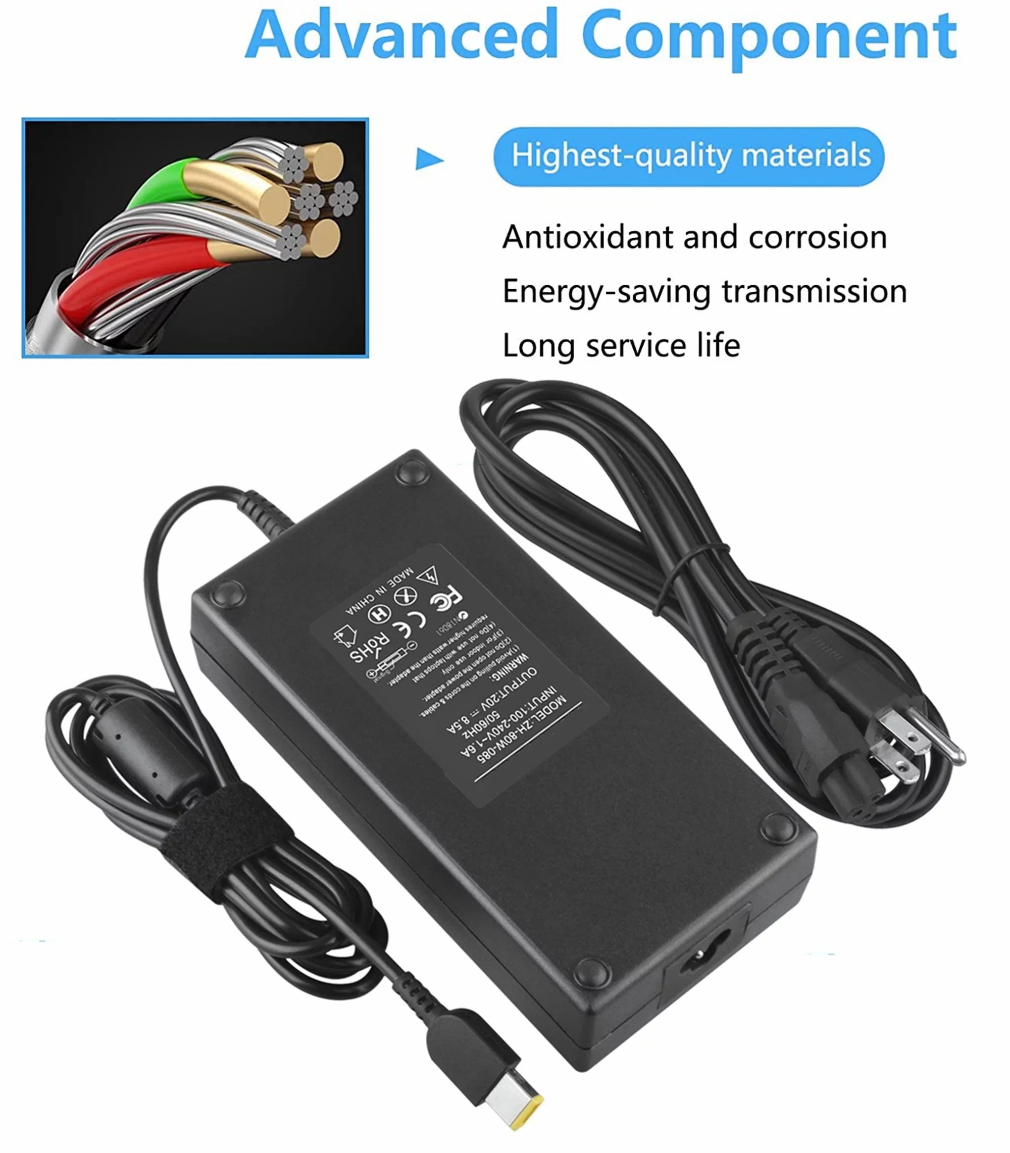 E450 S431 ThinkPad Adapter 15 45N0487 Lenovo 36200321 PA-1171-71 E555 Compatible Yoga E440 X240 36200321 X250 Replacement AC T540p W550s Charger 4X20E50574 BOO 20V 8.5A 170W KONKIN W540 for Laptop