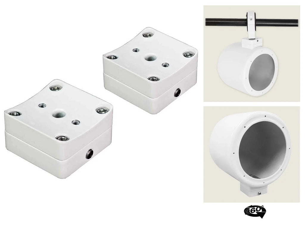 Surface MAC525W 360¡ã Swivel 5.25" White Mount Rockville 2) Pods Speaker Aluminum