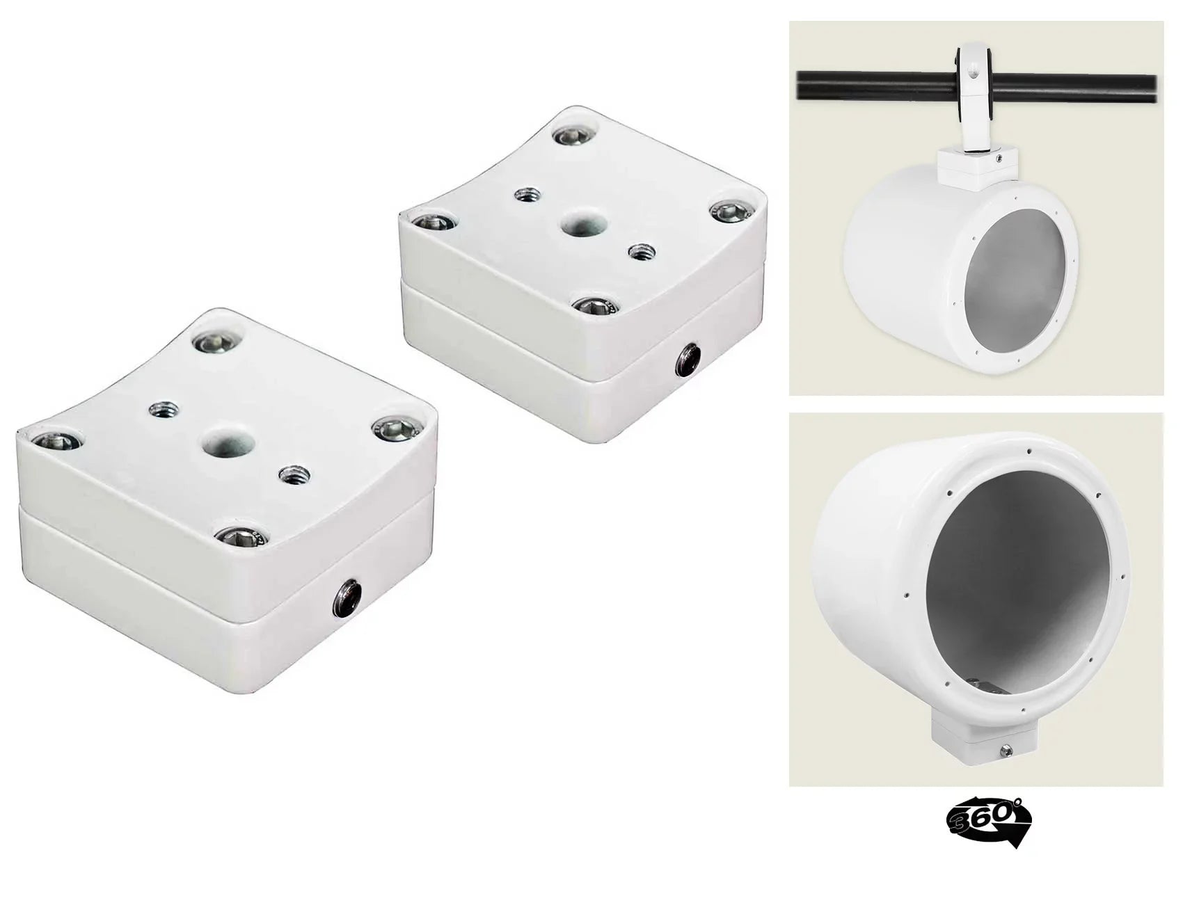 Surface MAC525W 360¡ã Swivel 5.25" White Mount Rockville 2) Pods Speaker Aluminum