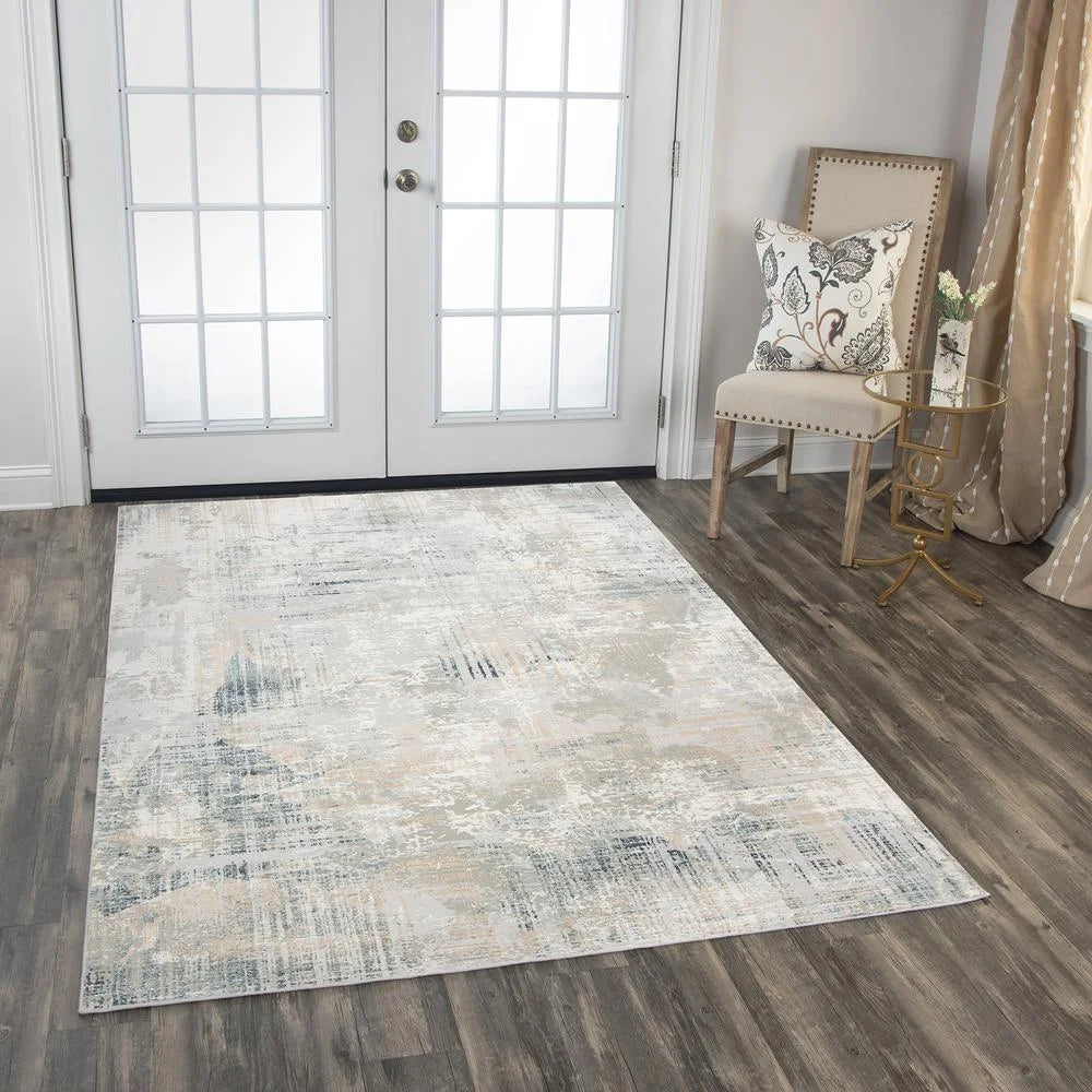Decor Alora /Ivory Area 7'10"x9'10" Power-Loomed / Gray Glamour Gray / Ivory Rug