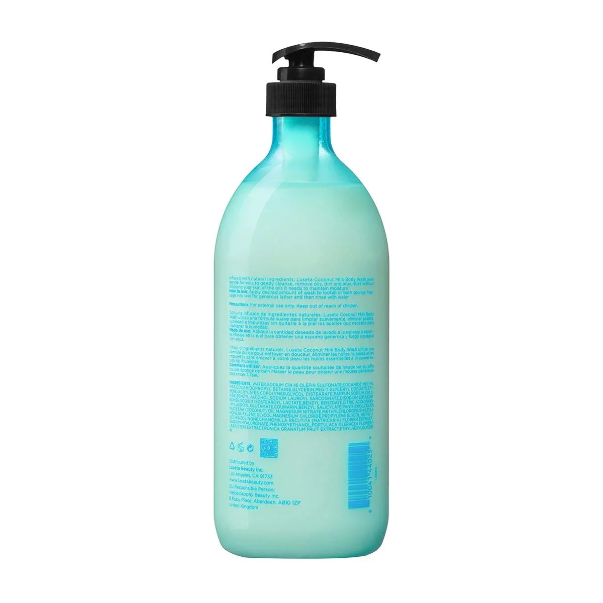 33.8oz Body Wash, Luseta Dry Gentle Skin Soap-Free for Milk Coconut