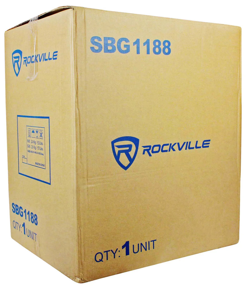 2-Channel Subwoofer Pro PA Rockville 18" DJ Sub+5000w SBG1188 Amplifier+Cable