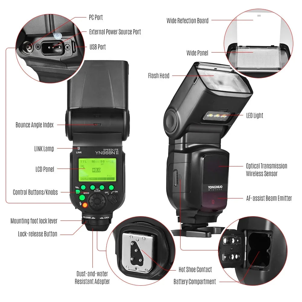 YN968N 18000s TTL Yongnuo with DSLR YN622N Speedlite YN560 Wireless for Built-in II System Cameras Flash Compatible YONGNUO 5600K Wireless Nikon HSS