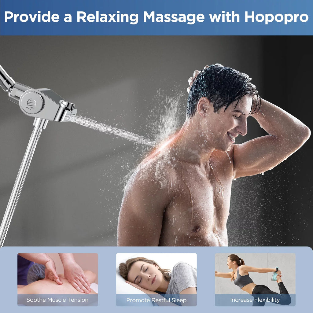 HOPOPRO Combo Filter Modes Head SPA Hand High Shower Pressure Showerhead 1 Shower Head System Handheld Shower 5 3 in and with Massage Held