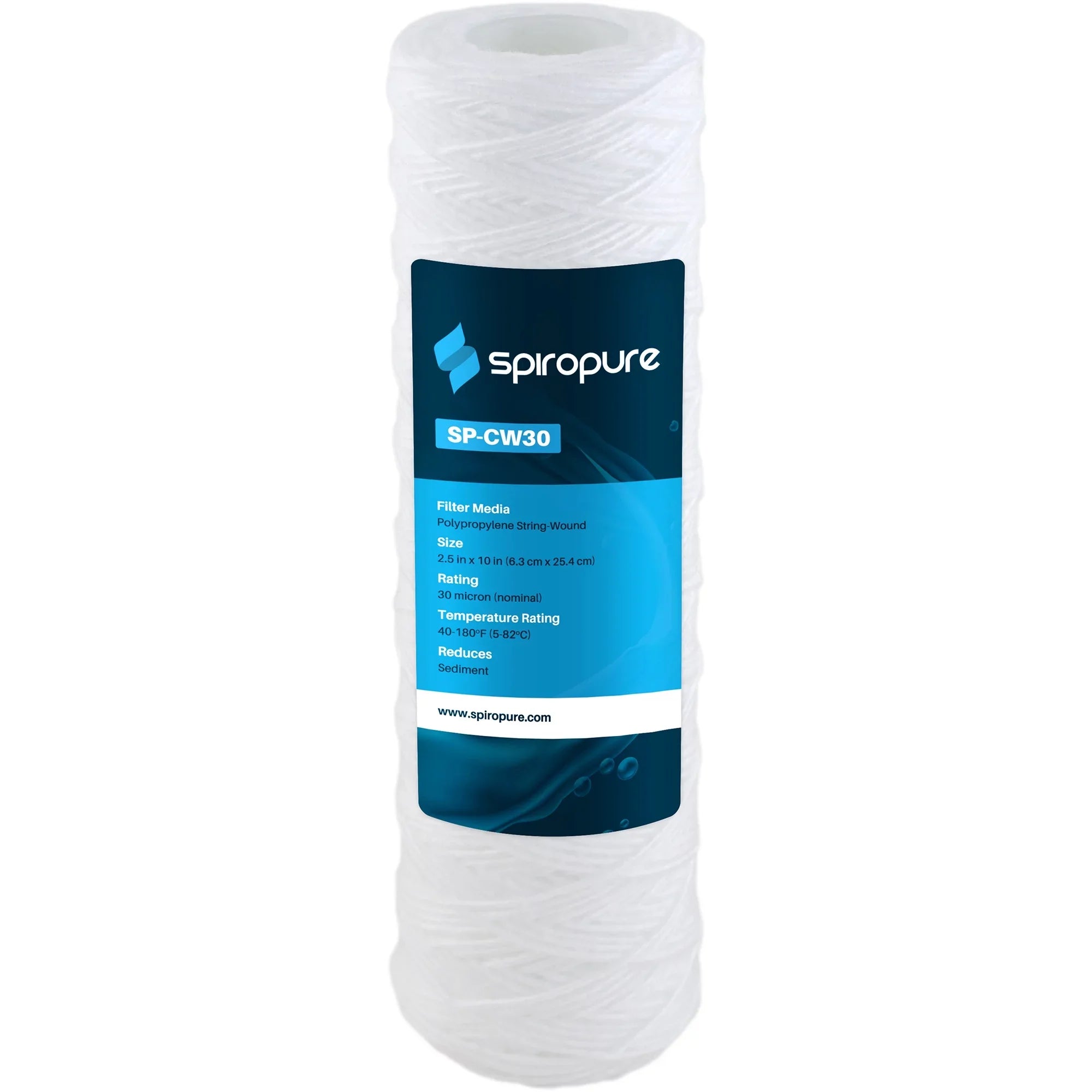 10 Wound x Filter, Micron (24 Polypropylene 30 Pack) SpiroPure String 2.5"