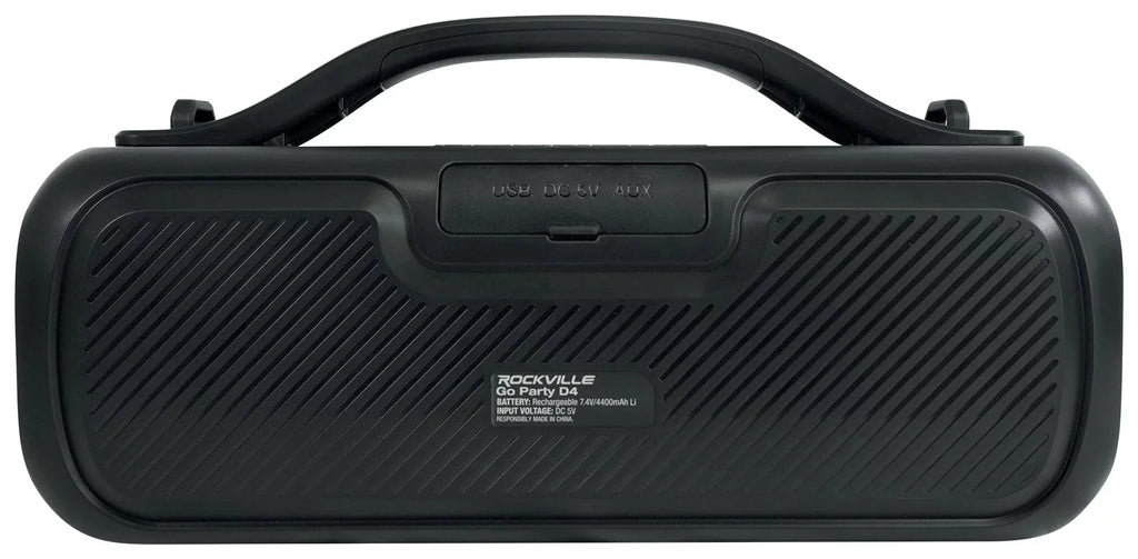 D4 Party Loud Deep Go Bass Rockville LED Portable Speaker, Large Bluetooth Party